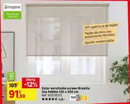 Leroy Merlin Brasilia - estor enrollable screen liso pebble oferta