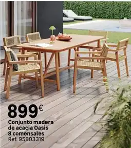 Leroy Merlin Conjunto madera de acacia oasis 8 comensalés oferta