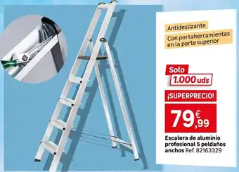 One two fun - escalera de aluminio profesional 5 pelados anchos