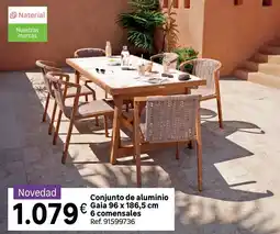 Leroy Merlin Conjunto de aluminio gaia 96 x 186,5 cm 6 comena sales oferta