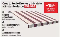 Leroy Merlin Crea - tu toldo kronos y llévatelo al instante desde oferta