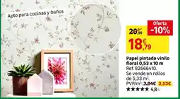 Leroy Merlin Papel pintado vinilo floral oferta