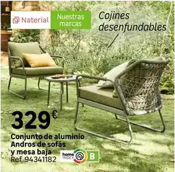 Leroy Merlin Home - conjunto de aluminio andros de sofás y mesa baja oferta