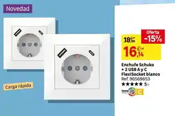 Leroy Merlin Blanco - enchufs schuko + 2 usb a y c flexibleks let oferta