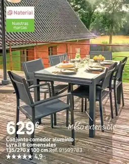 Leroy Merlin Lyra - conjunto comedor aluminio lryral 6 conensalés oferta