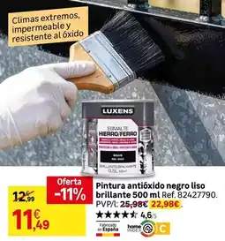 Leroy Merlin Luxens - pintura antioxido negro liso brillante oferta
