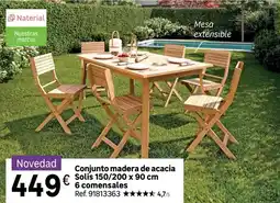 Leroy Merlin Solís - conjunto madera de acacia oferta