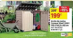 Leroy Merlin Arcón de resina conquer shed 1200l 125 x 145,5 x 82 cm oferta