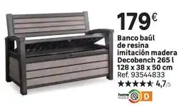 Leroy Merlin Banco baúl de resina imitación madera decobench oferta