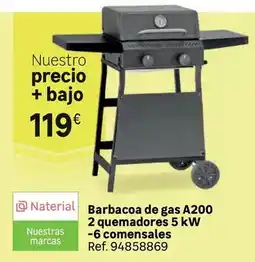 Leroy Merlin Barbacoa de gas a200 2 quemadores 5 kw -6 comensales oferta