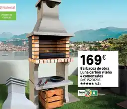 Leroy Merlin Home - barbacoa de obra luna carbón y lena 4 comensalces oferta