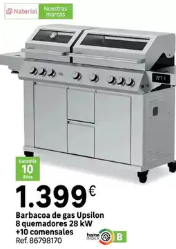 Leroy Merlin Home - barbacoa de gas 8 quemadores 28 kw +10 comensales oferta