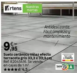 Leroy Merlin Home - suelo ceramico velez efecto terracota gris 33,3 x 33,3 cm oferta