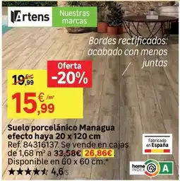 Leroy Merlin Home - suelo porcelanico managua efecto haya 20 x 120 cm oferta