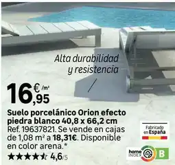 Leroy Merlin Orion - suelo porcelanico efecto piedra blanco 40,8 x 66,2 cm oferta