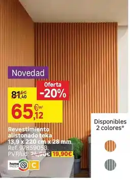 Leroy Merlin Teka - revestimiento alistónado oferta