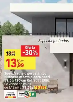 Leroy Merlin Home - suelo azuelo porcelanico nuances efecto piedra pearl oferta