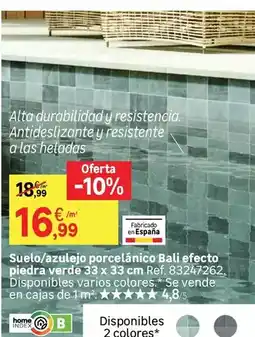Leroy Merlin Home - suelo/azuleo porcelanico bali efecto piedra verde oferta