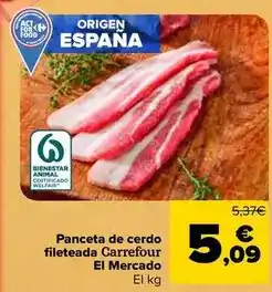 Carrefour Market Carrefour el mercado - panceta de cerdo fileteada oferta