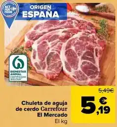 Carrefour Market Carrefour el mercado - chuleta de aguja de cerdo oferta