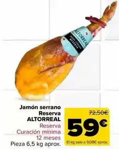 Carrefour Market Altorreal - jamon serrano reserva oferta