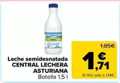 Carrefour Market Central lechera asturiana - leche semidesnatada oferta
