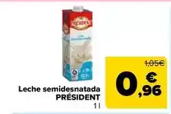 Carrefour Market Président - leche semidesnatada oferta