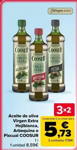 Carrefour Market Coosur - aceite de oliva virgen extra hojiblanca, arbequina o piscual oferta