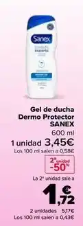 Carrefour Market Sanex - gel de ducha dermo protector oferta