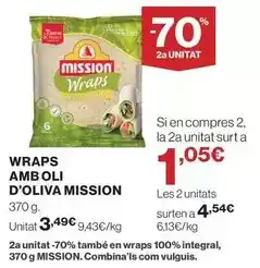 El Corte Inglés Mission - wraps amb oli d'oliva oferta