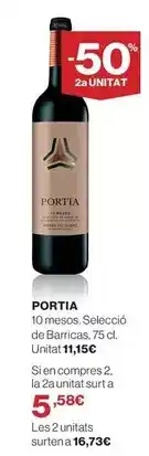 El Corte Inglés Portia - 10 mesos seleccio de barricas oferta