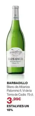 El Corte Inglés Barbadillo - blanc de albariza palomino oferta