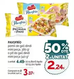 Condis Campofrío - pavofrío pernil de gall dindi mini peça, o pit de gall dindi mini peça oferta