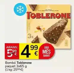 Supermercados Charter Toblerone - bombó paquet oferta