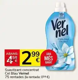 Supermercados Charter Vernel - suavitzant concentrat cel blau oferta