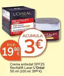 Supermercados Charter L'oréal - crema antiedad spf25 revitalift laser oferta