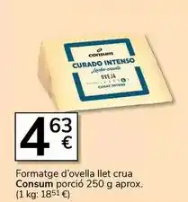 Supermercados Charter Consum - formatge d'ovella llet crua oferta