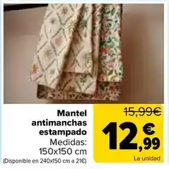 Carrefour Mantel antimanchas estampado oferta