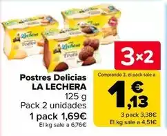 Carrefour La lechera - postres delicias oferta