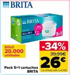 Carrefour Brita - pack 5+1 cartuchos oferta