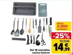 Carrefour Set 19 utensilios cocina basicos oferta