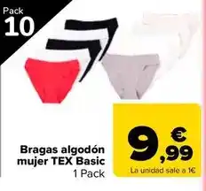 Carrefour Tex basic - bragas algodon mujer oferta