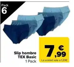 Carrefour Tex basic - slip hombre oferta