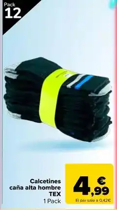 Carrefour Tex - calcetines cana alta hombre oferta