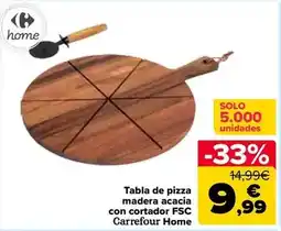 Carrefour Carrefour home - tabla de pizza madera acacia con cortador fsc oferta