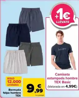 Carrefour Tex - bermuda felpa hombre oferta