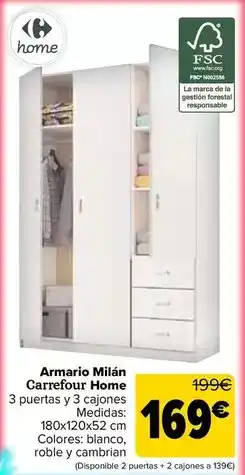 Carrefour Carrefour home - armario milan oferta