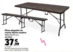 Carrefour Mesa plegable de resina efecto madera oferta