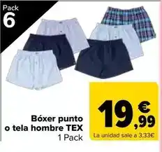 Carrefour Tex - boxer punto o tela hombre oferta