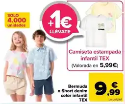 Carrefour Tex - bermuda o short denim color infantil oferta
